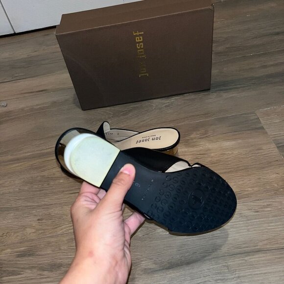 NWT AnTHROPOLOGIE Jon Josef Danger Black Leather Open Toe Mules 5 - Picture 6 of 7